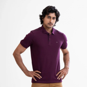 Maroon Cotton Short Sleeve Polo Shirt